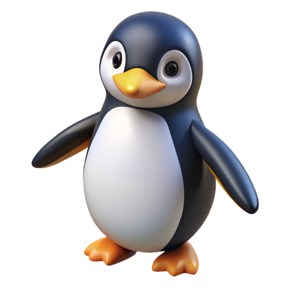 wonderful abstract A penguin, waddling 4K png