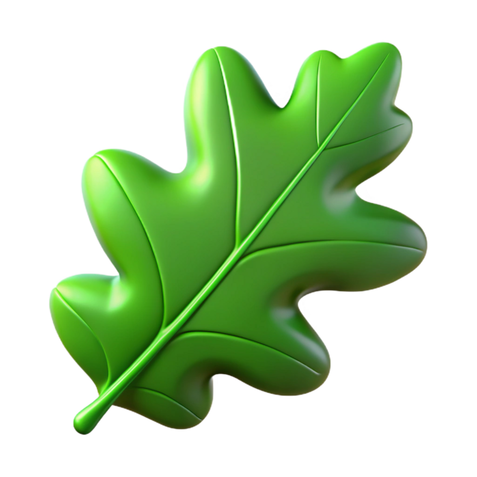 beautiful classic Fresh green oak leaf 4K png
