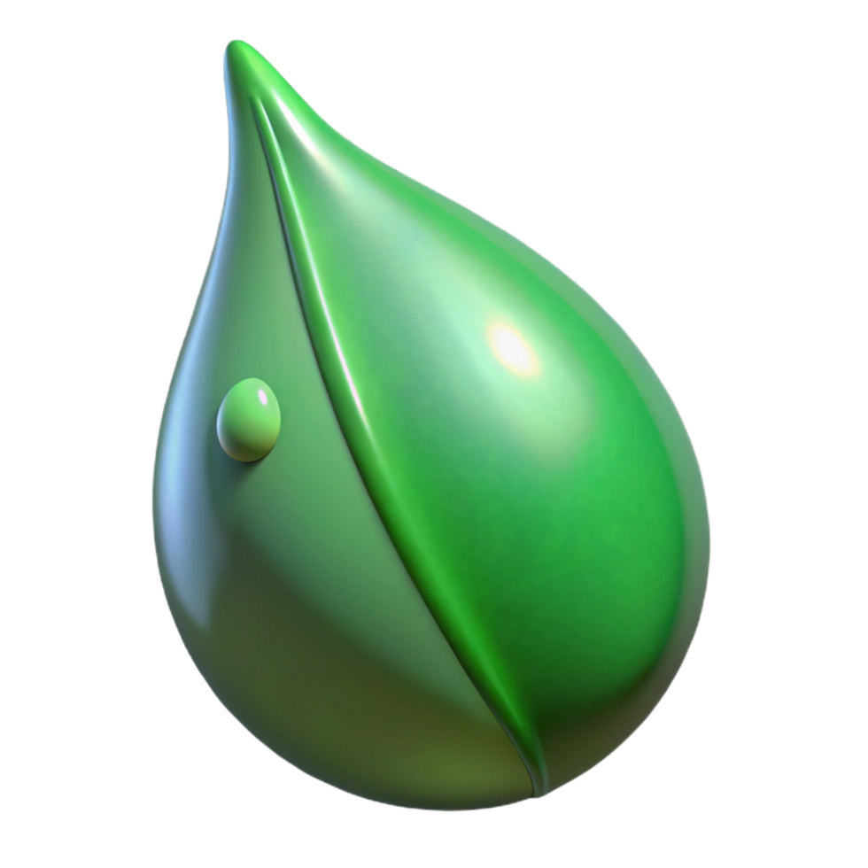 serene abstract Single dewdrop on a green leaf genuine png
