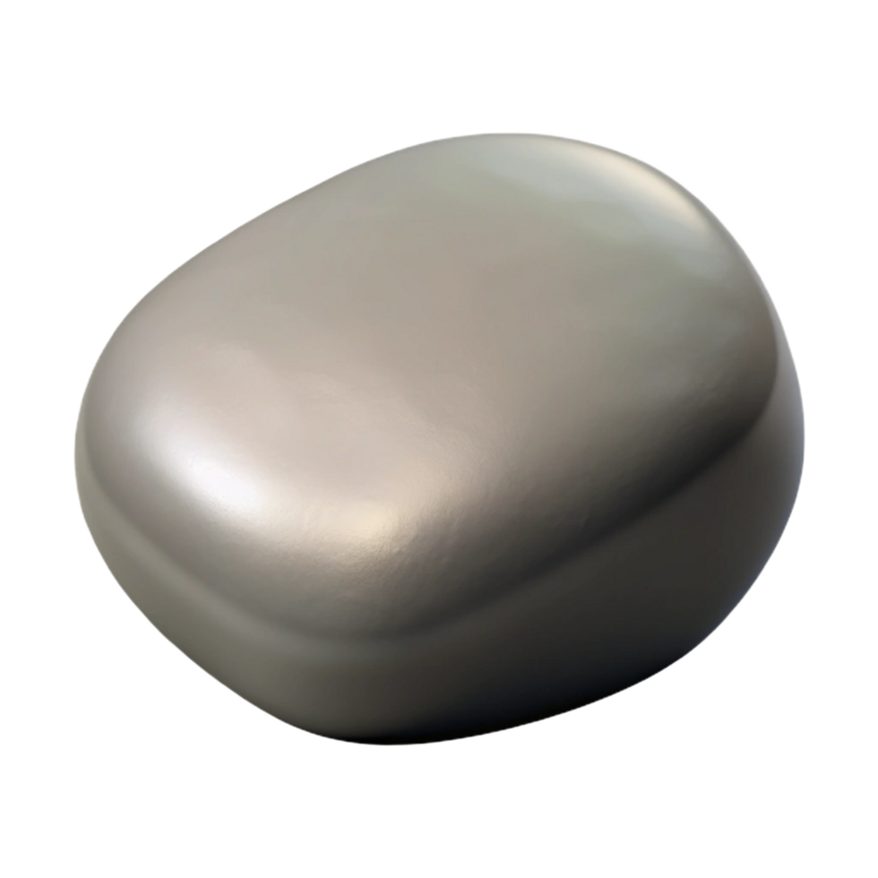 elegant rustic Smooth river stone, grey premium png