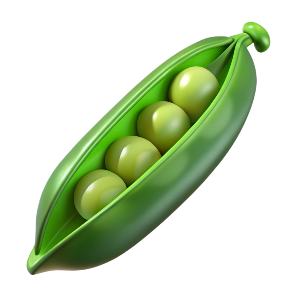 impressive artistic Green pea pod, open with peas visible exclusive png