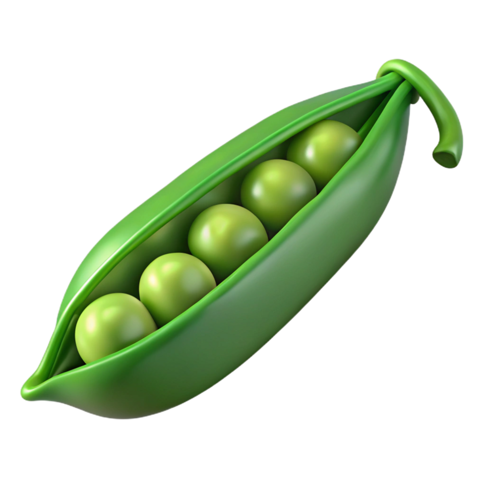stunning abstract Green pea pod, open with peas visible high quality png