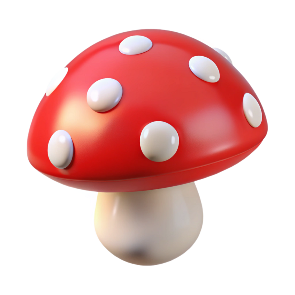 wonderful contemporary Mushroom, red with white spots premium png