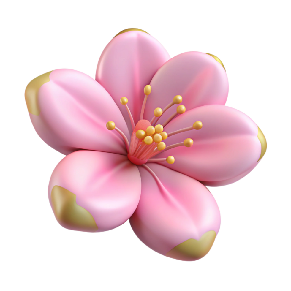 elegant minimalist Single cherry blossom, pink professional png