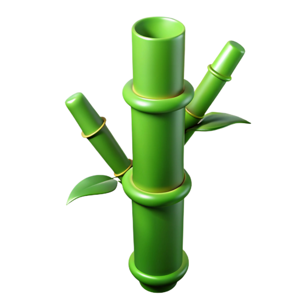 elegant vintage Bamboo stalk, green 4K png