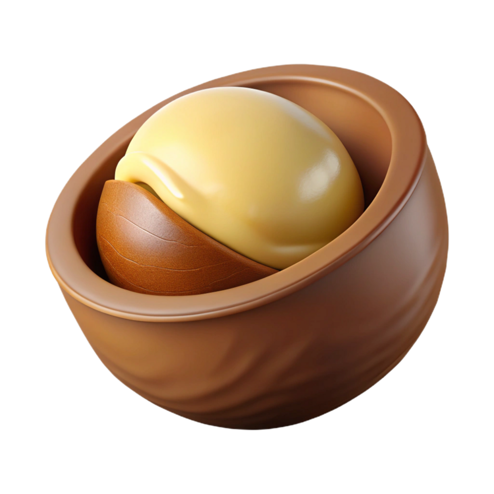 vibrant minimalist Macadamia nut in shell authentic png