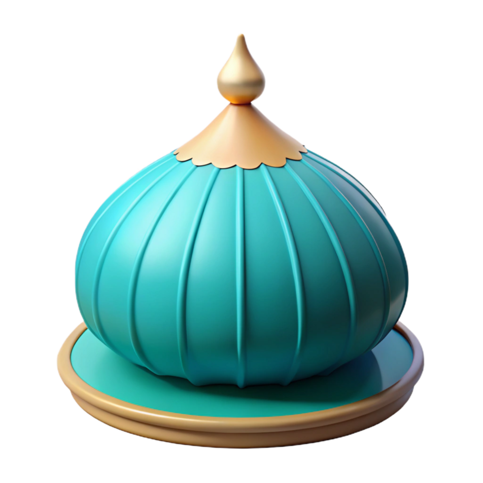 beautiful modern Mosque dome, onion-shaped, turquoise tiles, original png