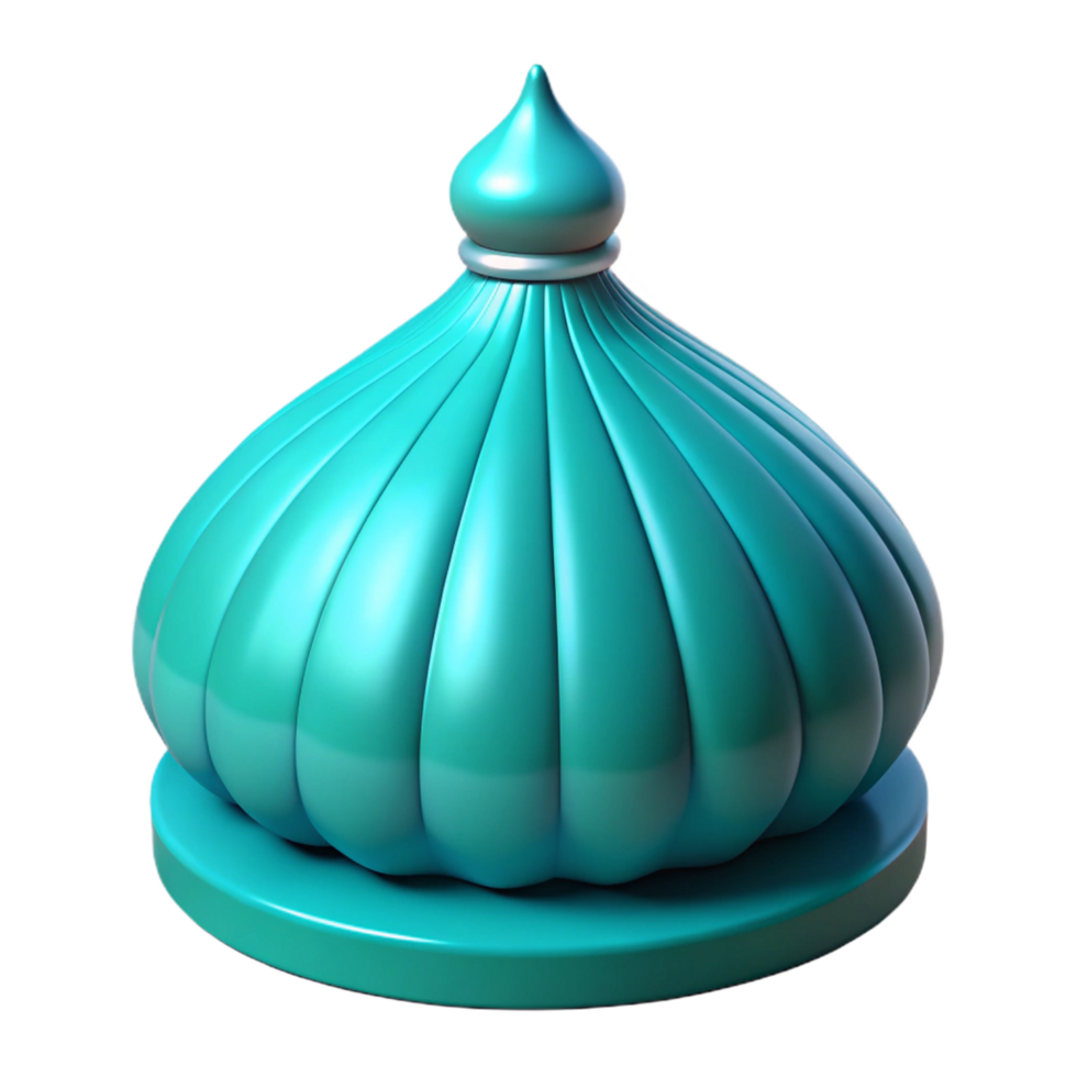 vibrant minimalist Mosque dome, onion-shaped, turquoise tiles, original png