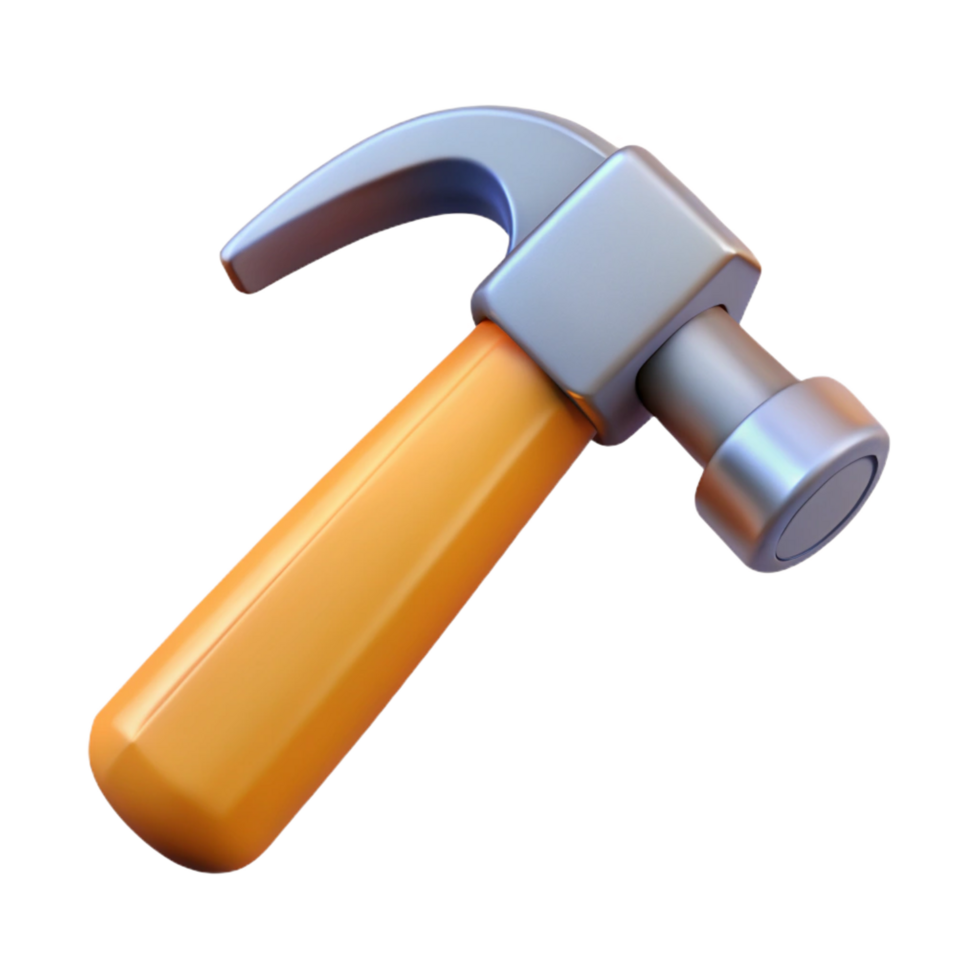 vibrant minimalist Hammer, claw hammer, construction tool, 4K png
