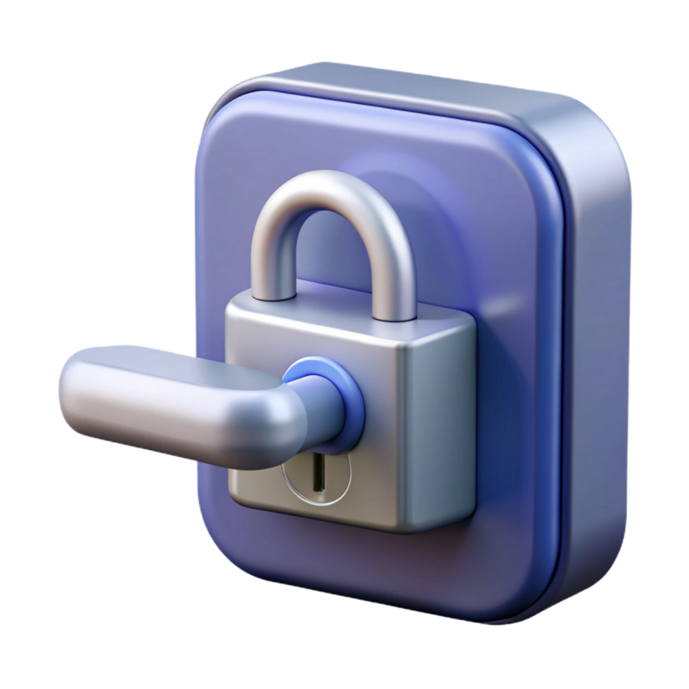 serene minimalist Lock, modern, keyless entry, high resolution png