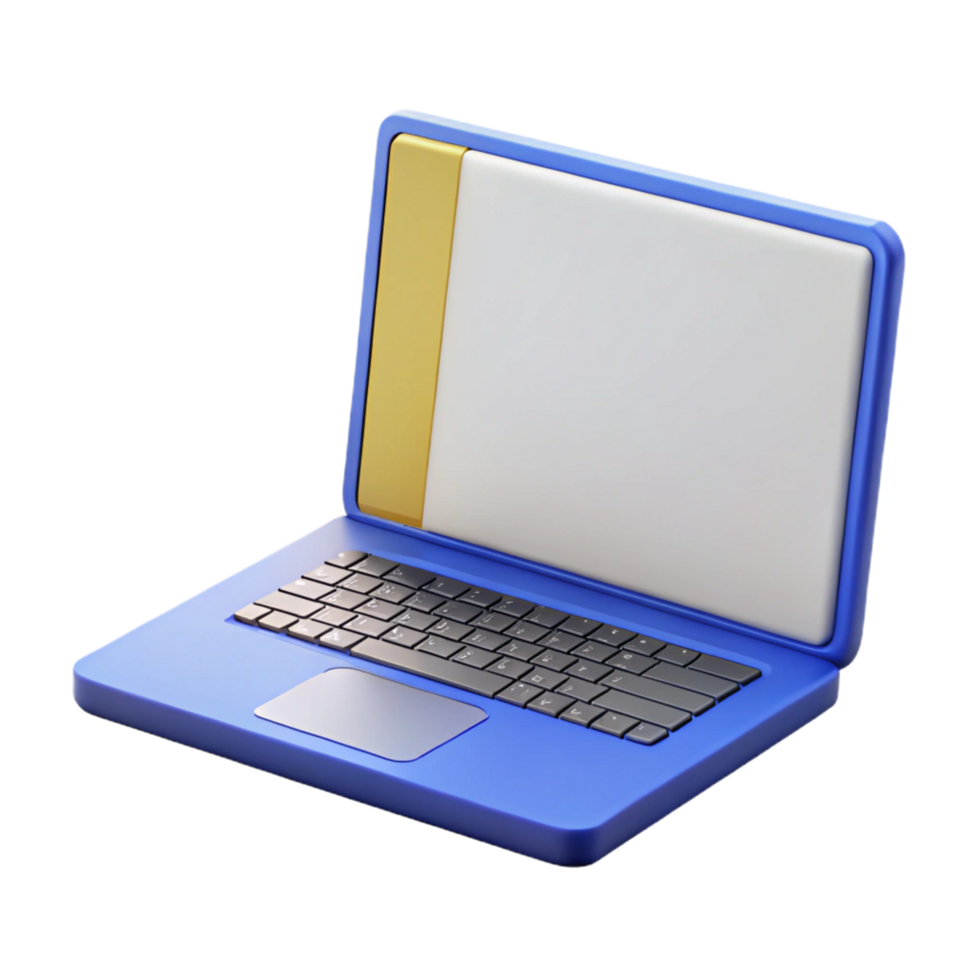 extraordinary creative Laptop computer with blank screen premium png