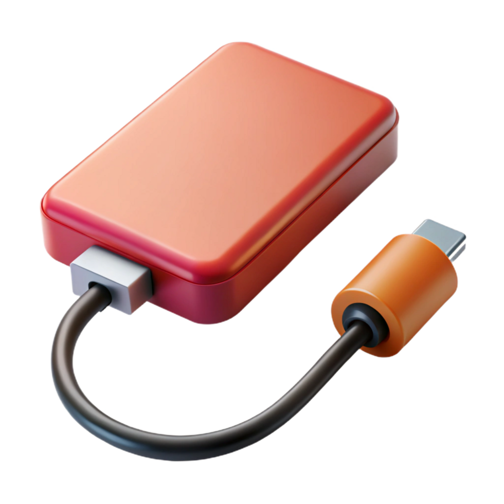 dramatic modern External hard drive with USB cable premium png