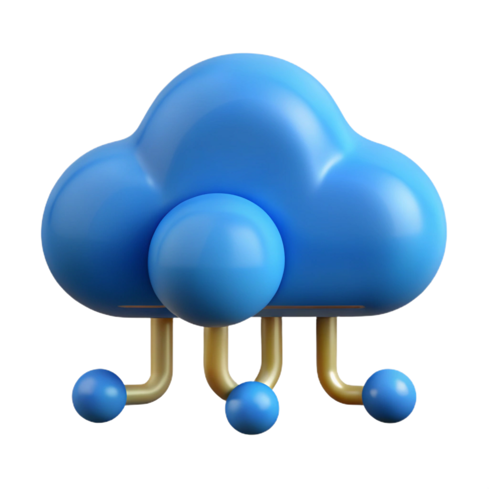 wunderbar abstrakt Wolke Computing Symbol mit Daten Streams 4k png