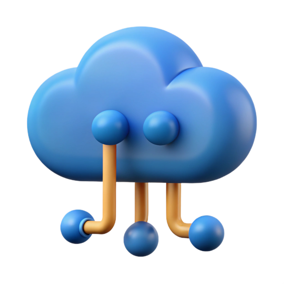 magnificent minimalist Cloud computing icon with data streams 4K png
