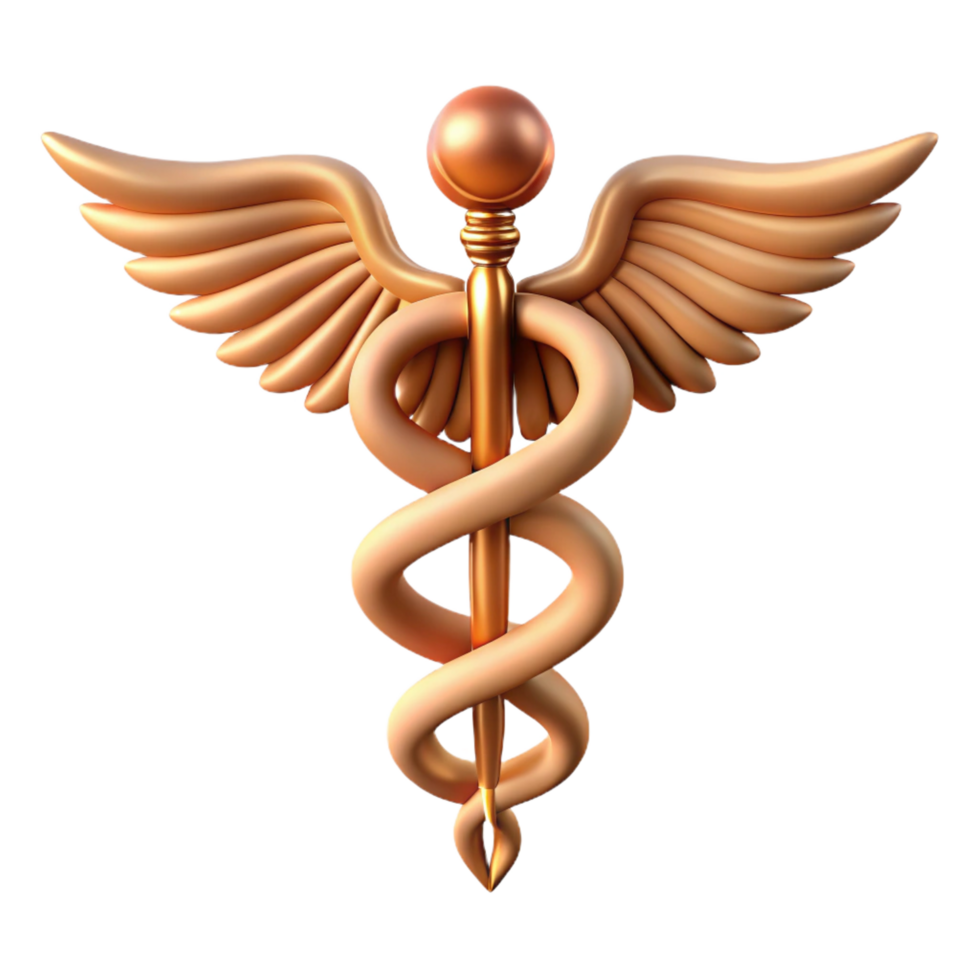 vibrant abstract Caduceus, Hermes' staff, symbolic, high resolution png