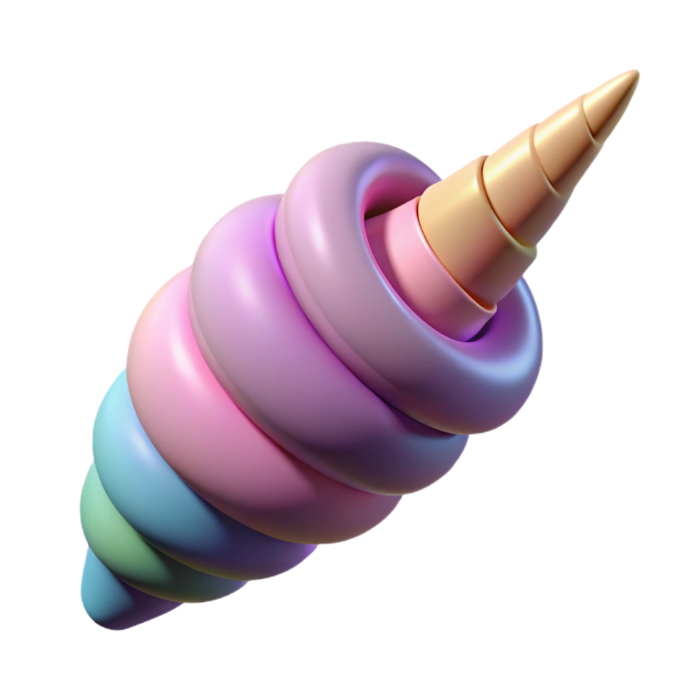 impressive rustic Unicorn's horn, spiral, magical, 4K png