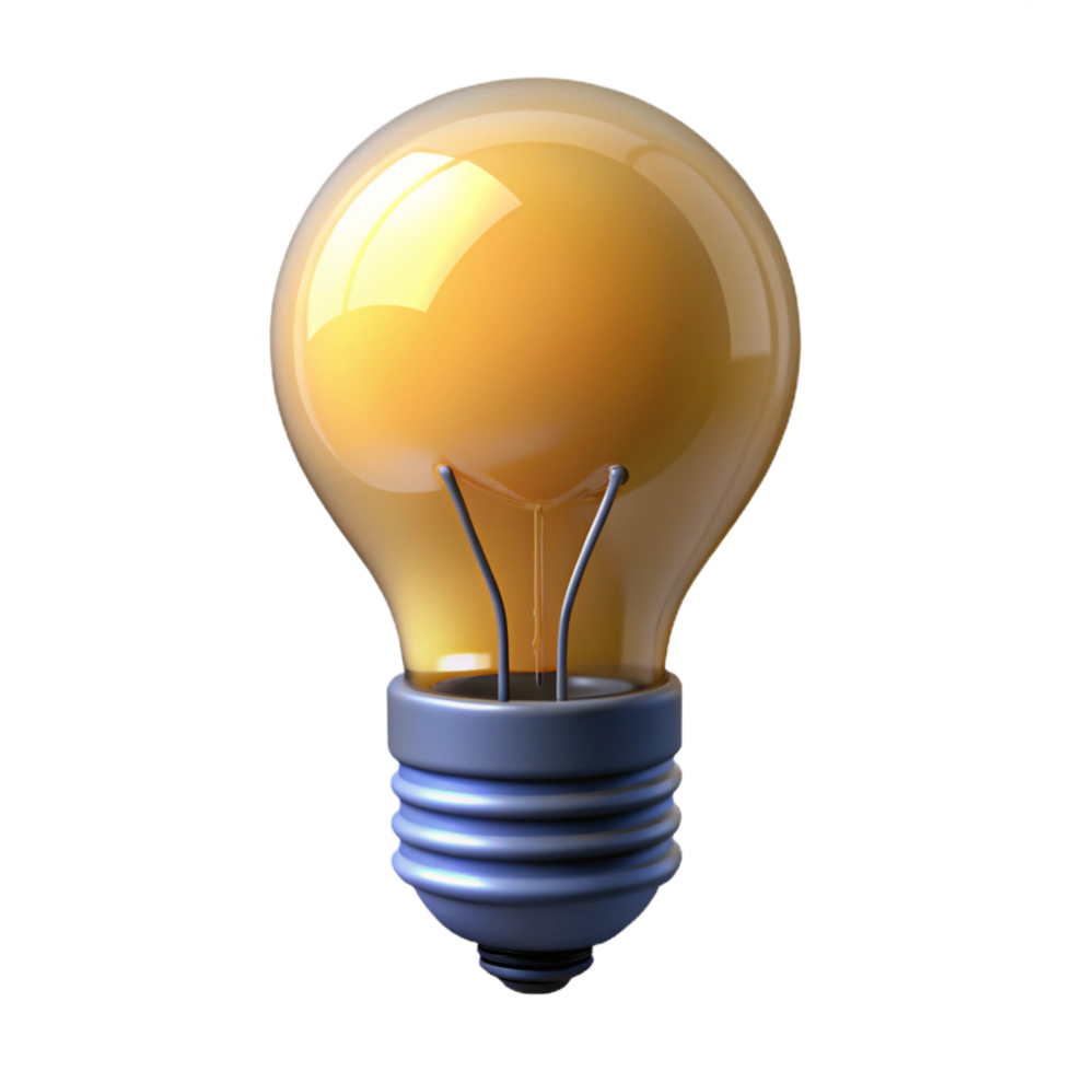 stunning artistic A lightbulb with a glowing filament, genuine png