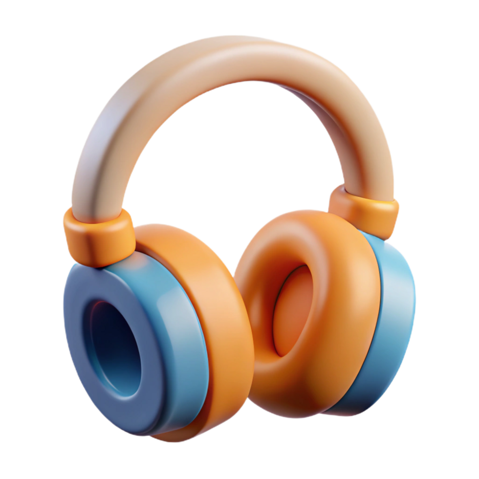dramatic abstract A pair of headphones, over-ear style, authentic png