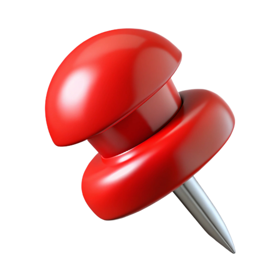 beautiful artistic A pushpin, red with a steel point, professional png