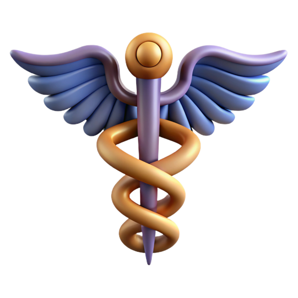 impressive classic A caduceus symbol, medical emblem, premium png