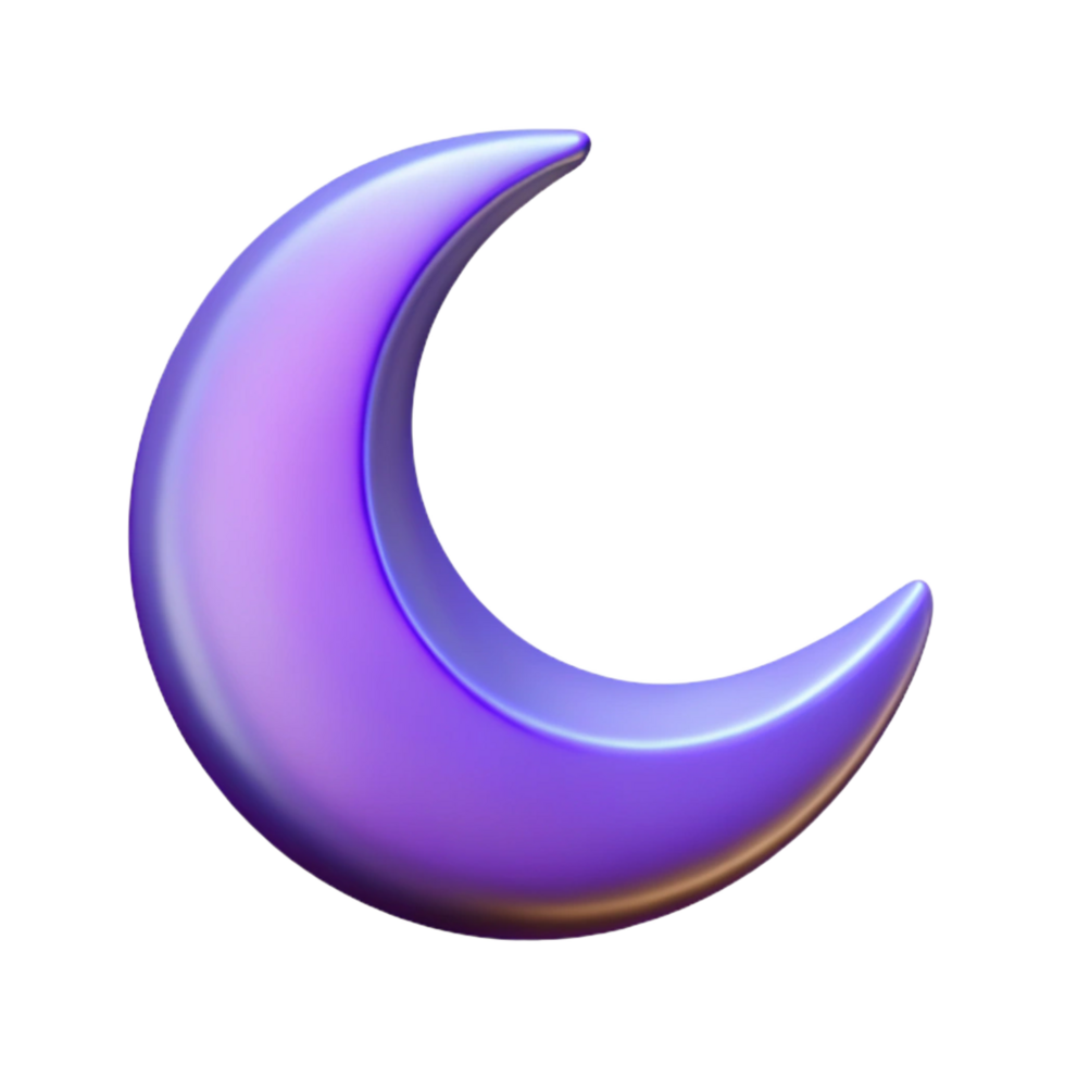 elegant artistic A crescent moon, stylized icon, professional png