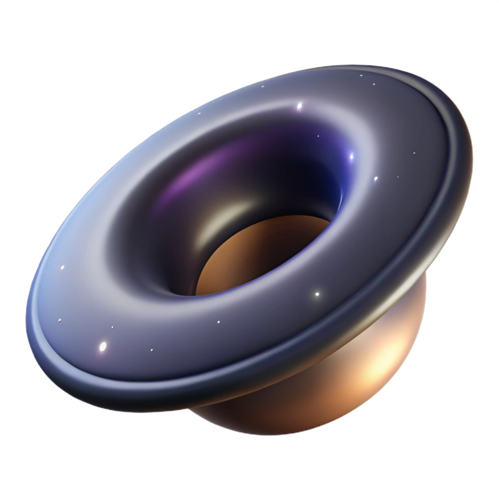 extraordinary rustic A black hole, stylized representation, professional png