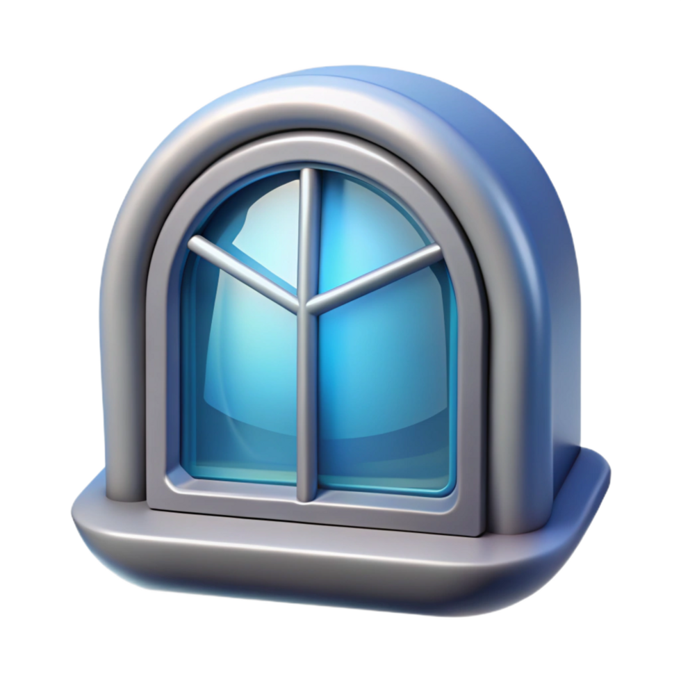 dramatic abstract Spaceship window with frost effect authentic png