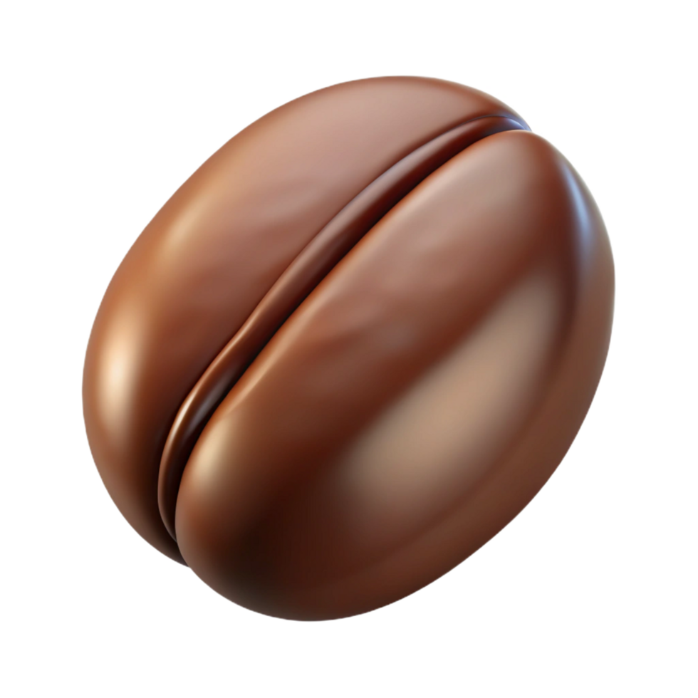 beautiful contemporary A single coffee bean, highly detailed, macro photography authentic png