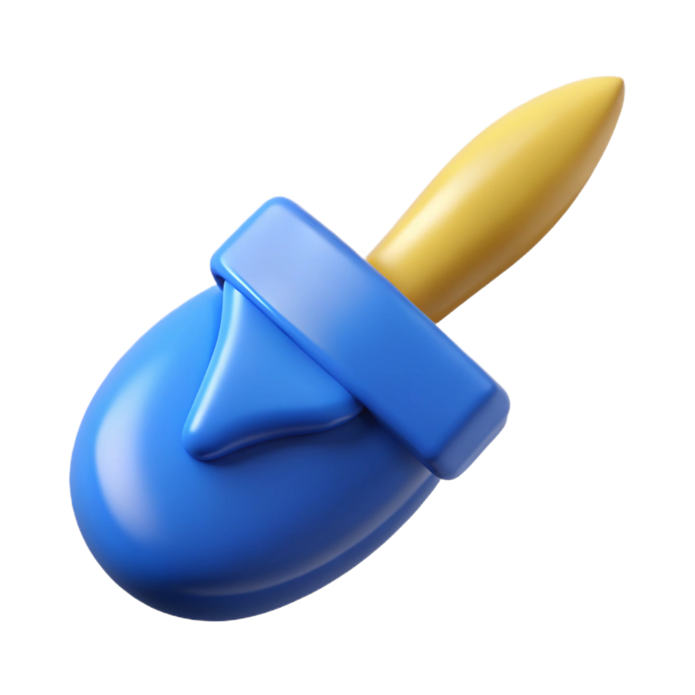 serene abstract A paintbrush with a single stroke of blue paint exclusive png