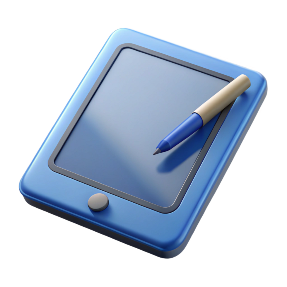 elegant artistic A tablet computer with a stylus 4K png