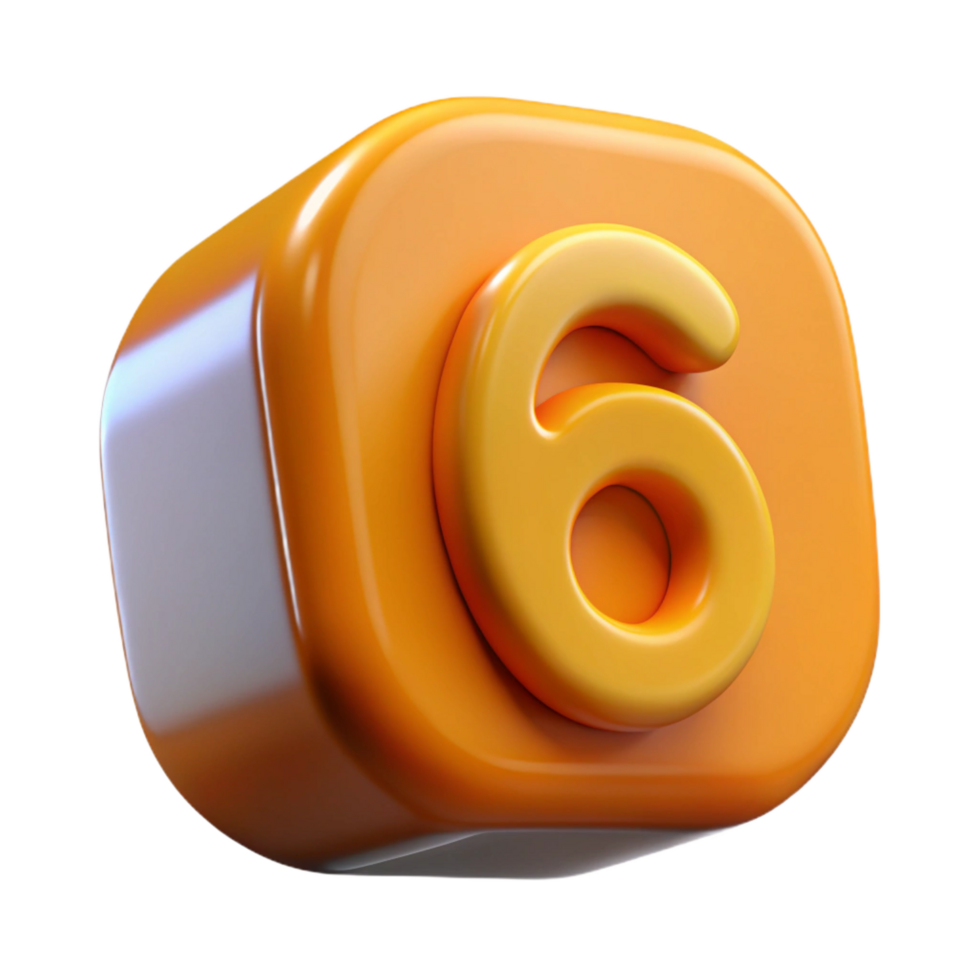 magnificent rustic A single die, showing the number six detailed png