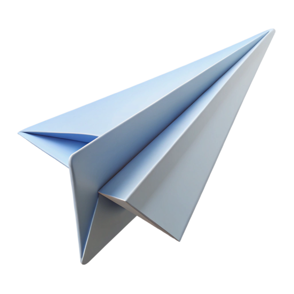 beautiful artistic A paper airplane, folded from white paper professional png