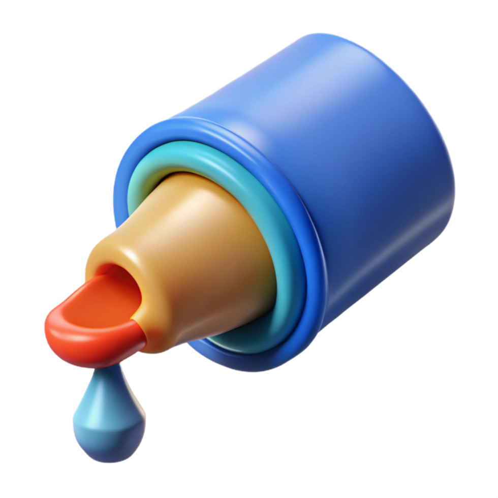 impressive minimalist A tube of paint, squeezed out genuine png
