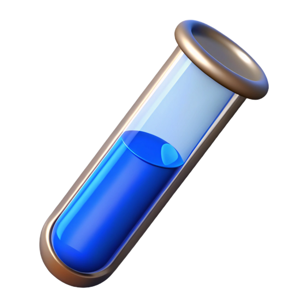 beautiful modern A test tube filled with a blue liquid high resolution png
