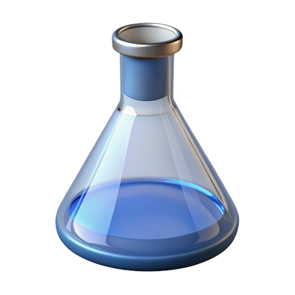serene creative A flask, Erlenmeyer style 4K png