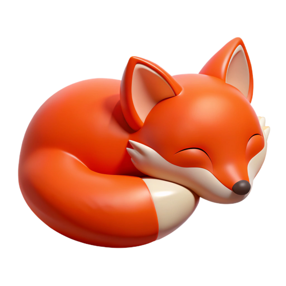 extraordinary traditional A sleeping Red Fox, high quality png