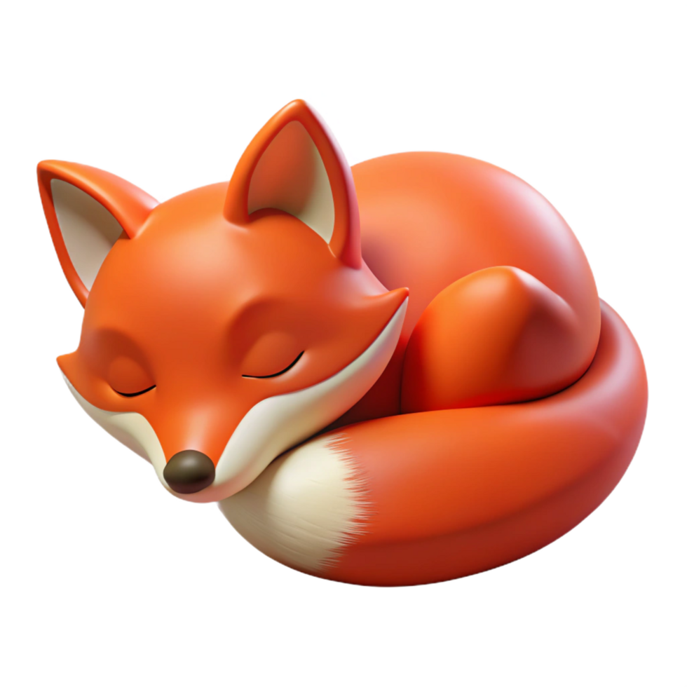 magnificent abstract A sleeping Red Fox, authentic png