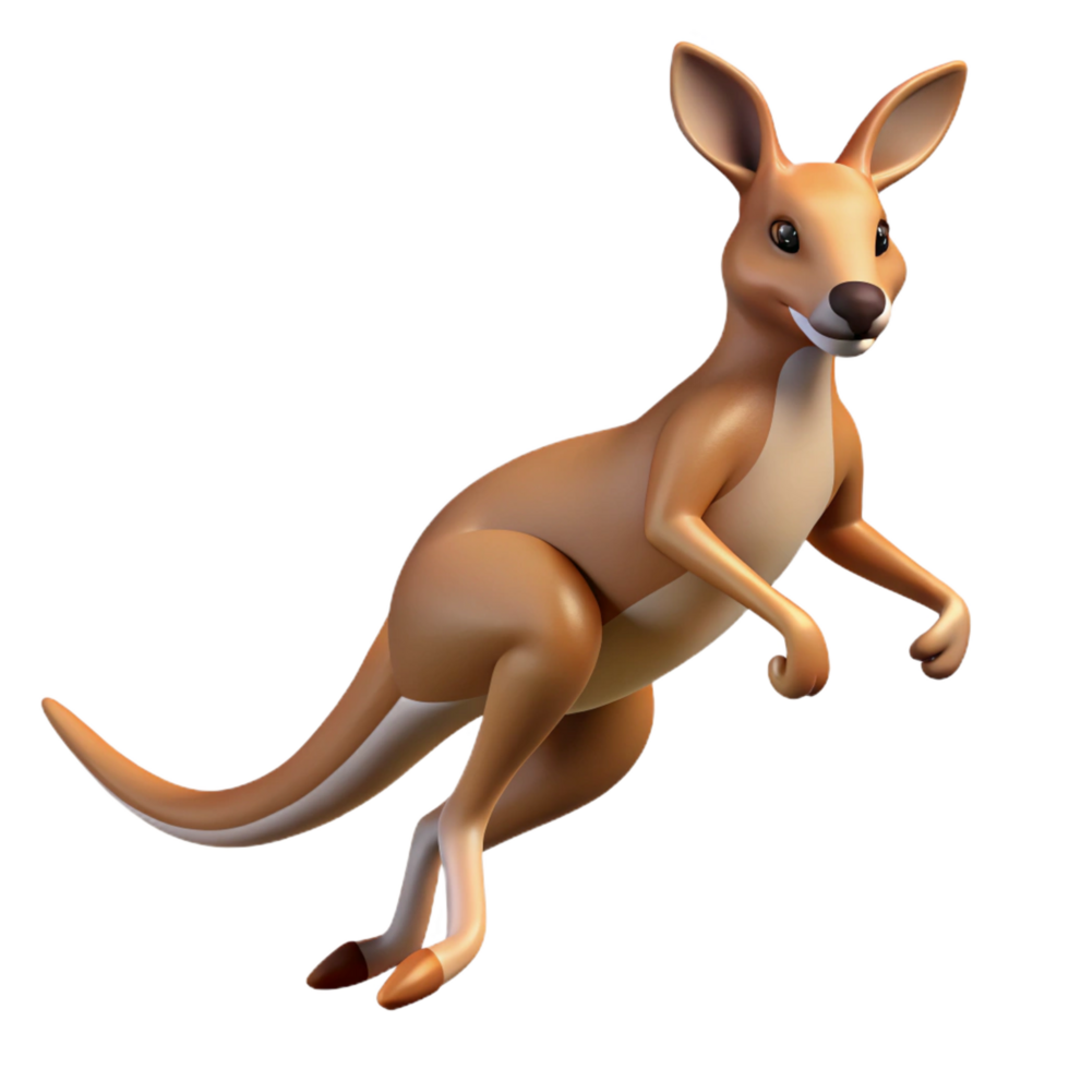 serene creative A jumping Kangaroo, genuine png