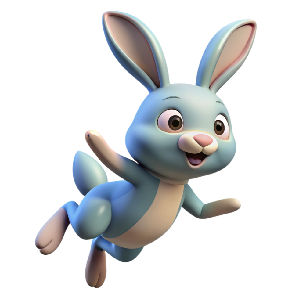 impressive minimalist A hopping Rabbit, professional png