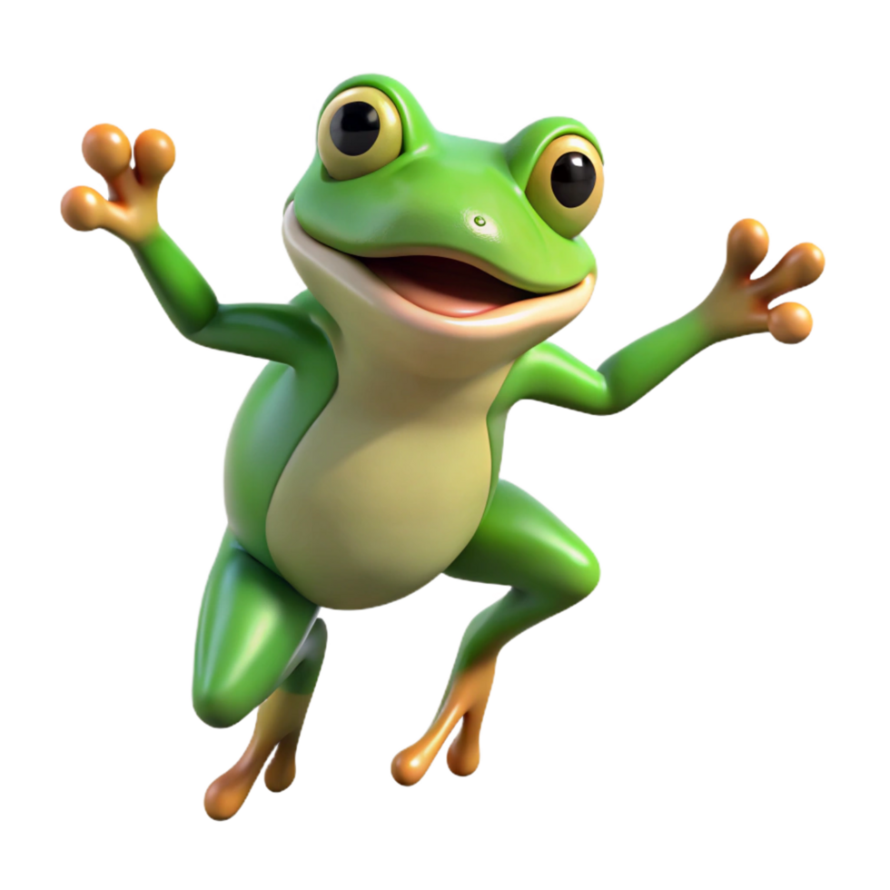serene creative A jumping Frog, high quality png