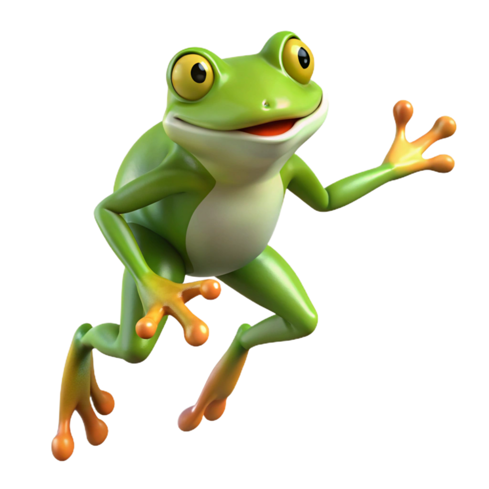 elegant traditional A jumping Frog, authentic png