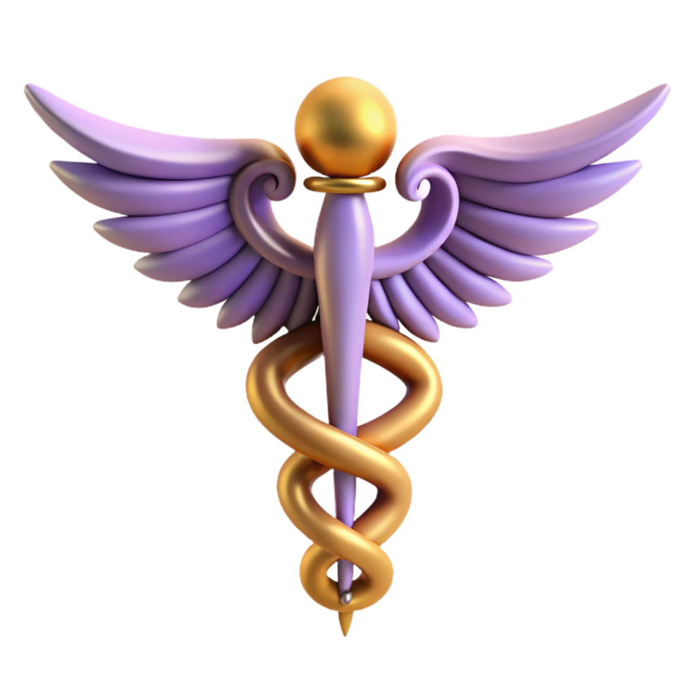 extraordinary creative Caduceus, Hermes' staff, healing, premium png