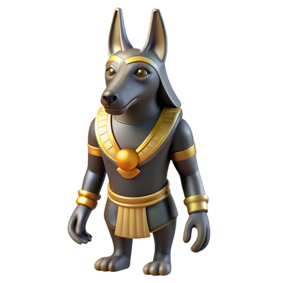magnificent traditional Anubis, Egyptian god of the dead, jackal-headed, genuine png