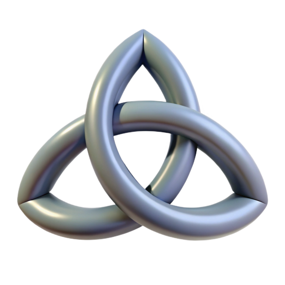 magnificent traditional Triquetra, Celtic symbol of the triple goddess, interwoven, detailed png