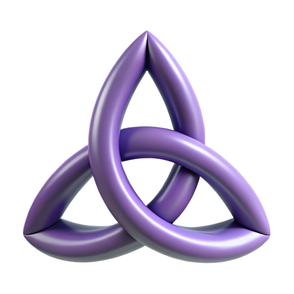 beautiful traditional Triquetra, Celtic symbol of the triple goddess, interwoven, authentic png