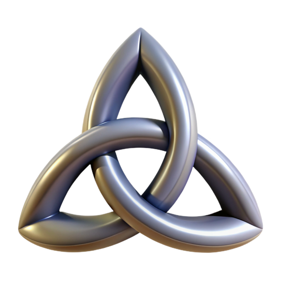 stunning abstract Triquetra, Celtic symbol of the triple goddess, interwoven, original png