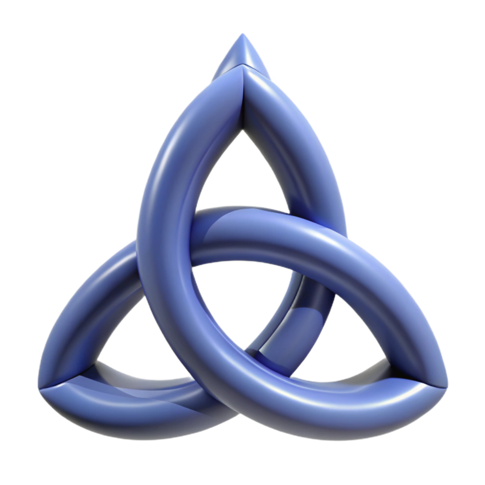 serene artistic Triquetra, Celtic symbol of the triple goddess, interwoven, high resolution png