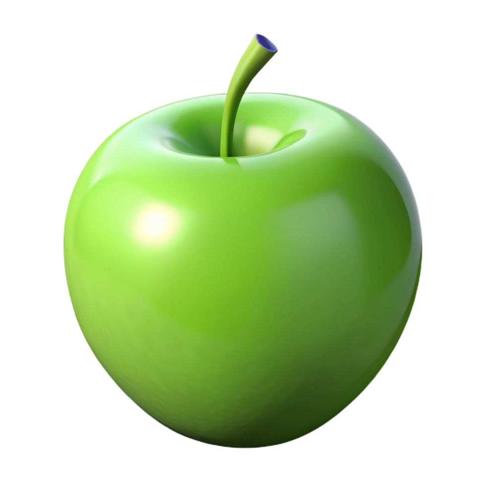 vibrant vintage Single perfect green apple authentic png
