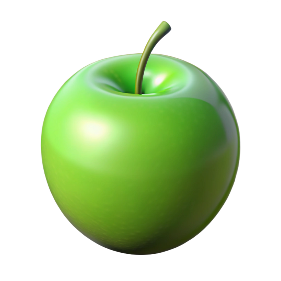 magnificent traditional Single perfect green apple detailed png