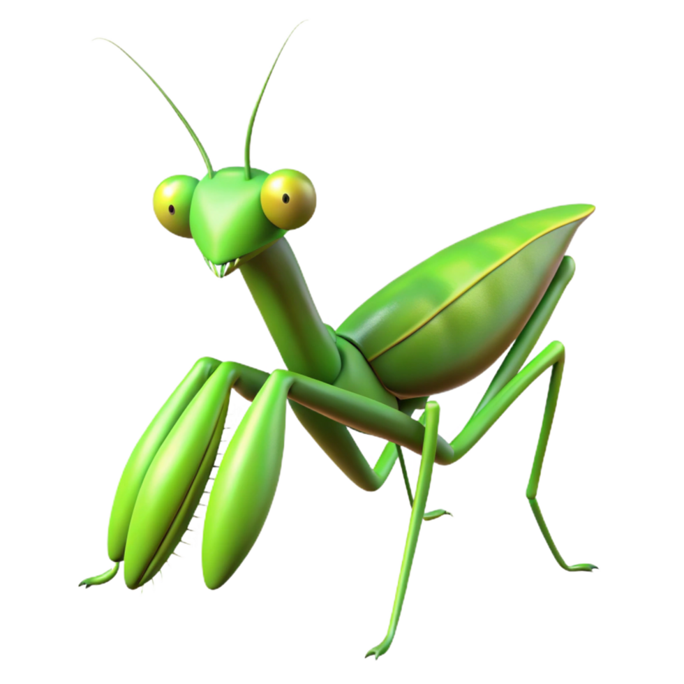 wonderful rustic Single green praying mantis 4K png